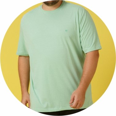 t shirt masculina plus size meia malha regular fit verde se0305034 vd0141 5