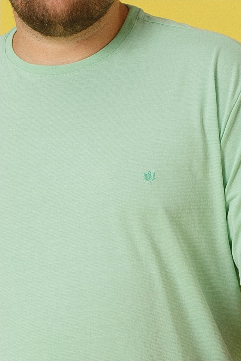 t shirt masculina plus size meia malha regular fit verde se0305034 vd0141