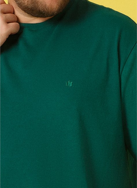 t shirt masculina plus size meia malha regular fit verde se0305035 vd0135