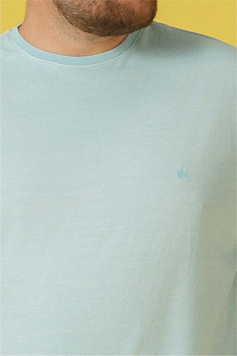 t shirt masculina plus size meia malha regular fit estonada azul se0305036 pt0161