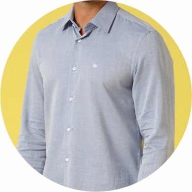 camisa social manga longa tricoline maquinetado regular fit azul se1001002 az0621 5