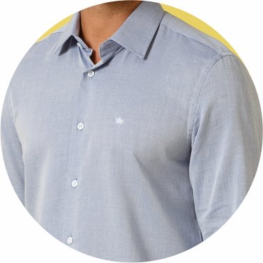 camisa social manga longa tricoline maquinetado regular fit azul se1001002 az0621 6