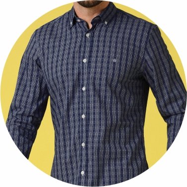 camisa social manga longa tricoline fio tinto slim fit azul se1001003 et0071 5