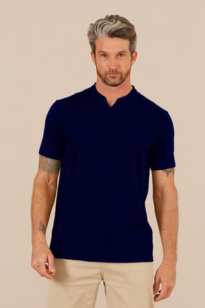 Camisa tricoline com elastano marinho - Moda Masculina