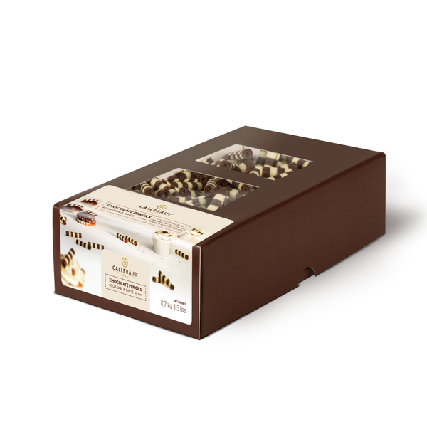 013274 chocolate pencils rolinhos de chocolate amargo e chocolate branco 40mm 700g callebaut 5410522417968