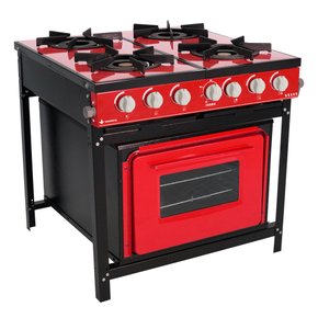 018874 fogao bravo 4 bocas 2 dup vermelho com forno br4bfvr venancio 7893956020436