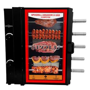 023321 churrasqueira a gas rotativa 5 espetos spl 600 spolu