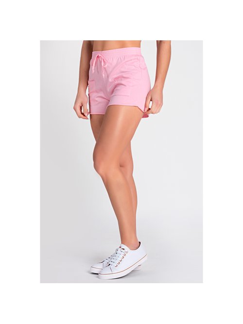 Short Feminino Moletinho Elástico Rose