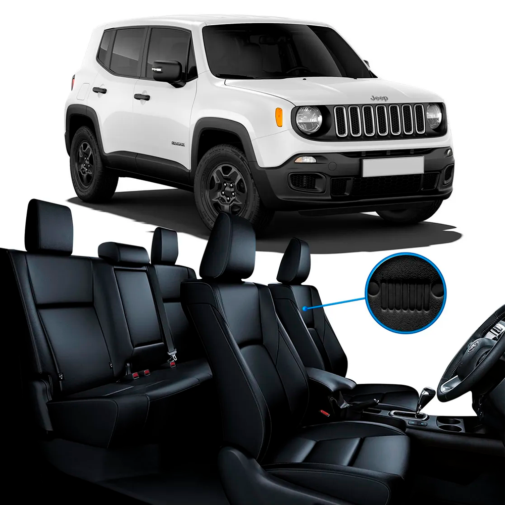 CAPA DE BANCO DE COURO ECOL RENEGADE 15/17 PRETO ECO BRASIL