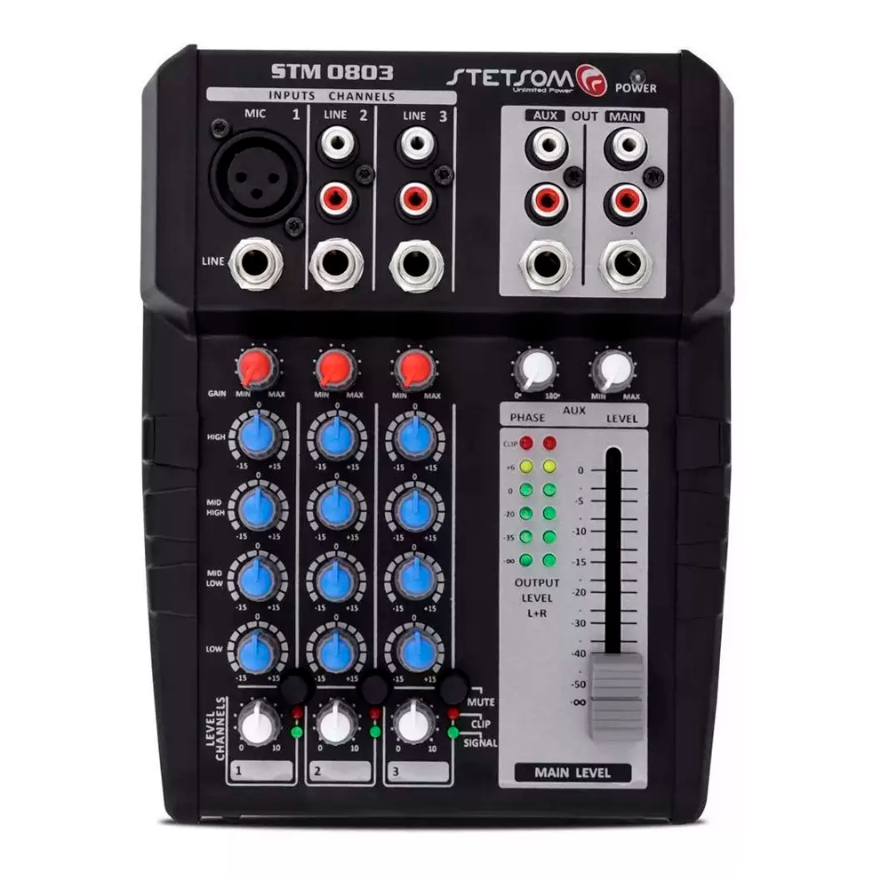 MESA DE SOM AUTOMOTIVO STETSOM STM-0803 12V 3C 4EQ