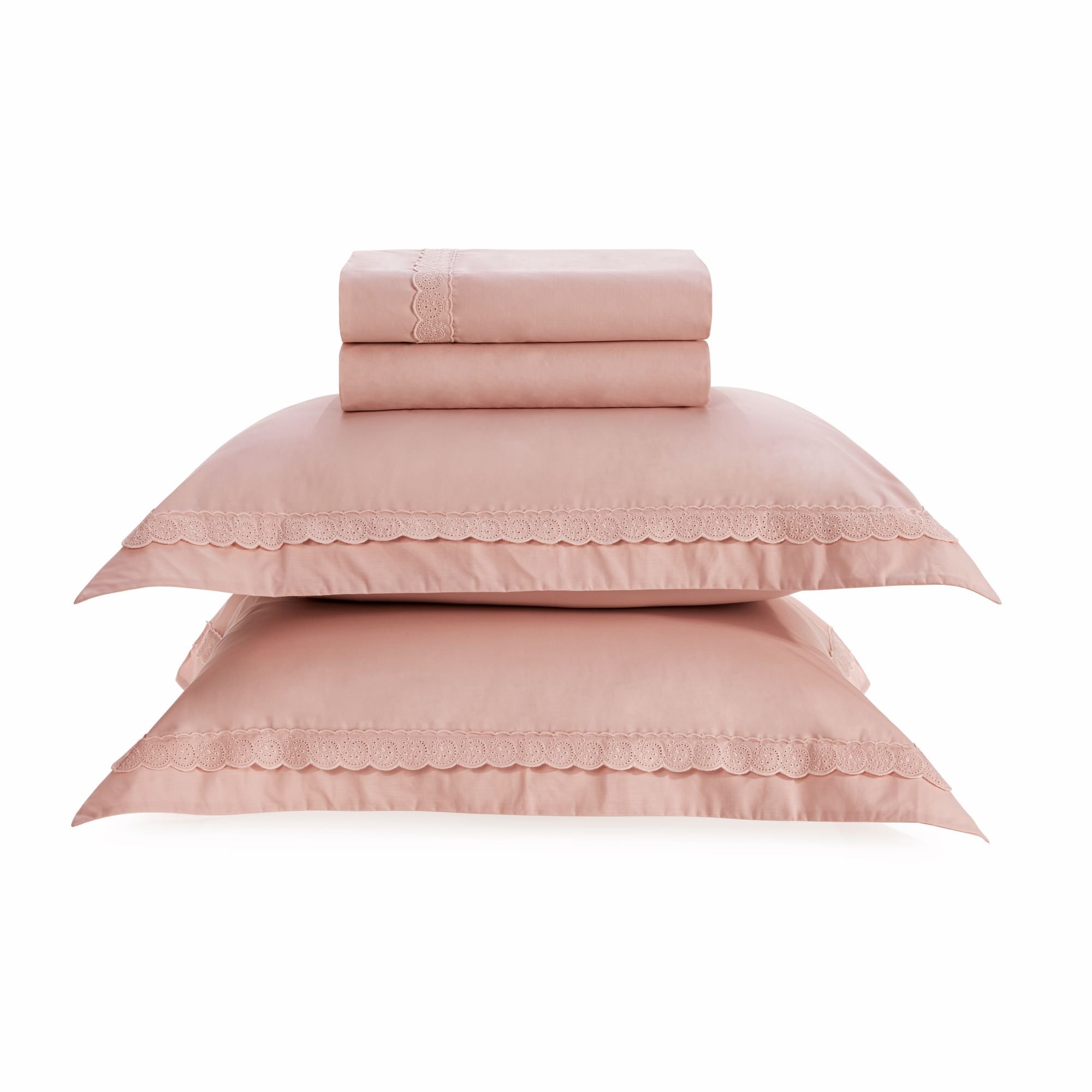 Jogo de Cama Trussardi 200 Fios Percal 100% Algodão Ampezzo Rosa Queen