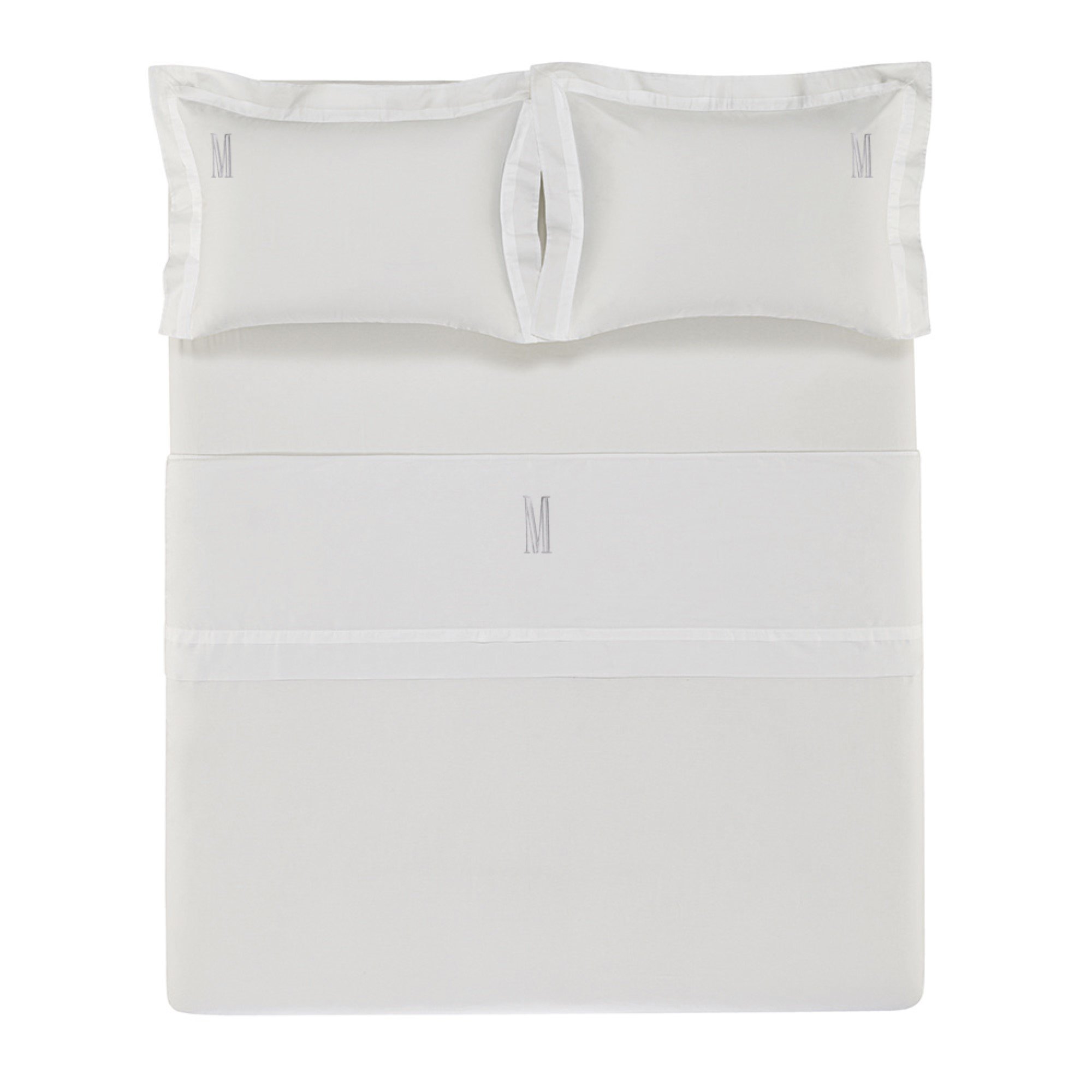 Jogo de Cama Trussardi Cetim 300 Fios Vercelli Branco King