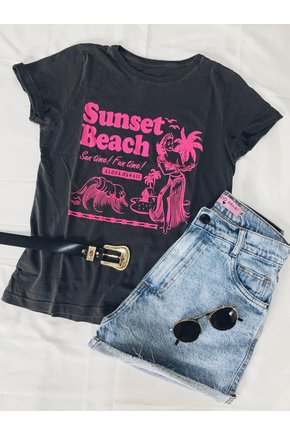 T-Shit Sunset Beach Rosa