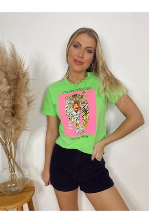 T-Shirt Verde Neon Tigre