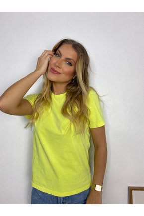 T-Shirt Estonada Básica Amarelo Neon