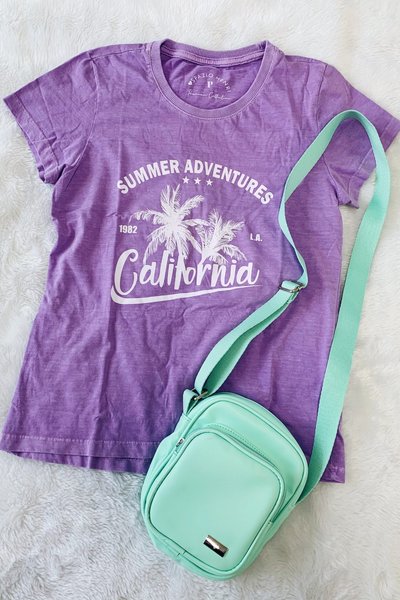 T-Shirt Estonada Lilás Summer California