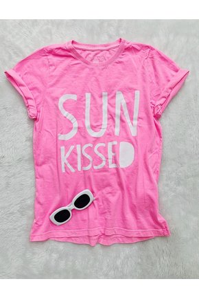 T-Shirt Estonada Rosa Neon Sunkissed