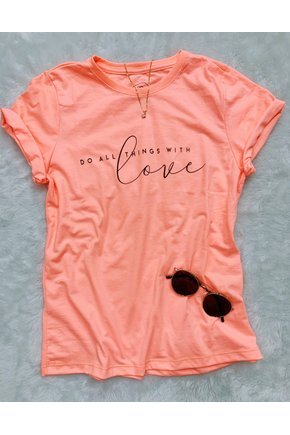 T-Shirt Laranja Neon Love
