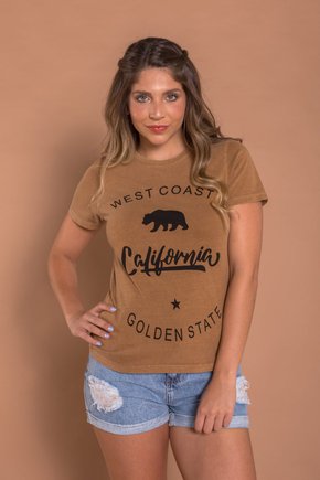 T-Shirt Estonada Caramelo California Golden State
