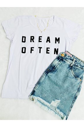 T-Shirt Viscolycra Branca Dream Often