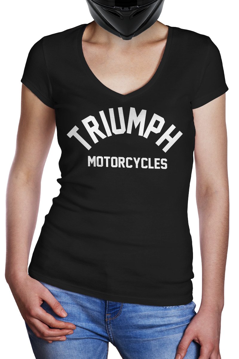 Camiseta Baby Look Feminina Moto Triumph Motorcycles Preto