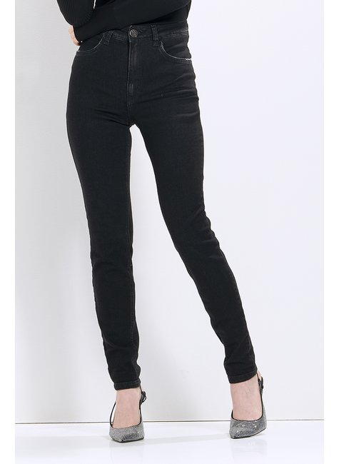 Comprar Calça Jeans Chapa Barriga Cinta Modeladora Preta Skinny Cintura  Alta - Loyal Denim