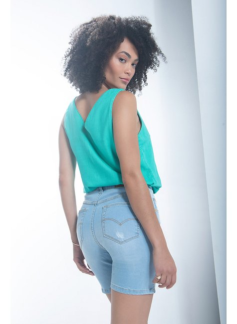 Bermuda com elastano meia coxa four one jeans clara feminina verao -  Paragrapho Modas - Especializada em Moda Feminina Casual e Festas - As  Melhores Marcas Estão Aqui