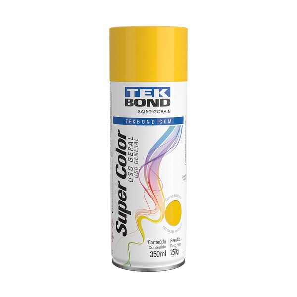 tinta spray amarelo tekspray super color uso geral 350ml aerossol tekbond saint gobain 23061006900 0 1