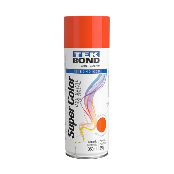 tinta spray laranja tekspray super color uso geral 350ml aerossol tekbond saint gobain 23131006900