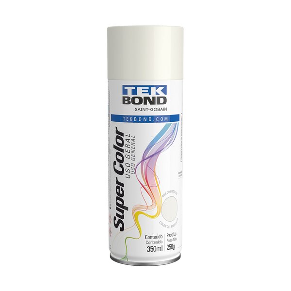 tinta spray branco brilhante tekspray super color uso geral 350ml aerossol tekbond saint gobain 23021006900