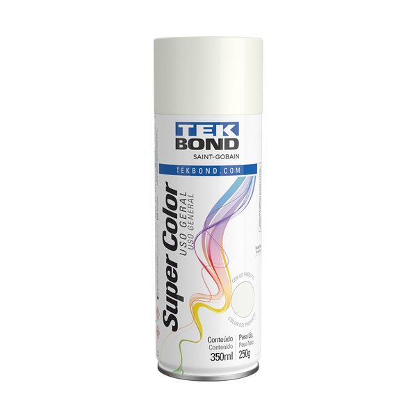 tinta spray branco fosco tekspray super color uso geral 350ml aerossol tekbond saint gobain 23101006900