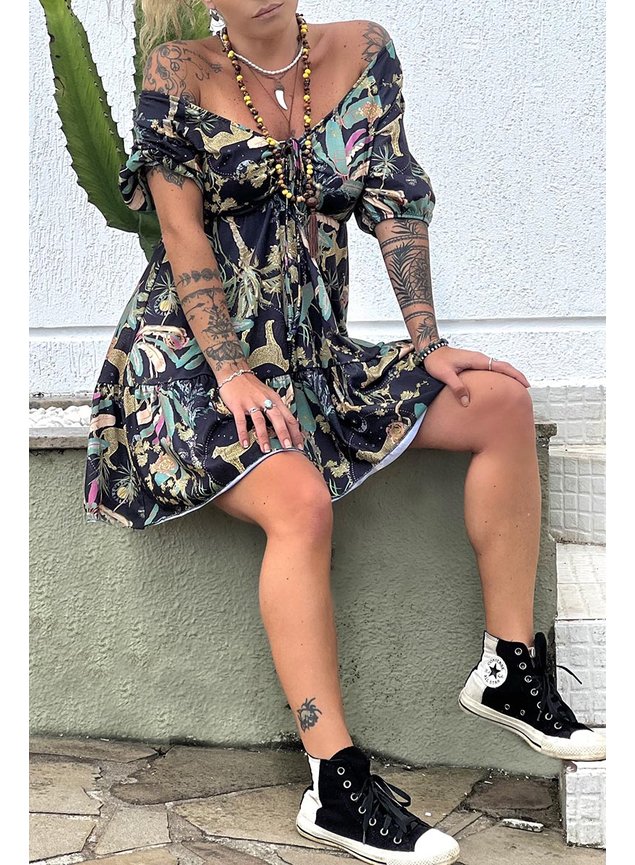 Vestido curto clearance borboleta mistica
