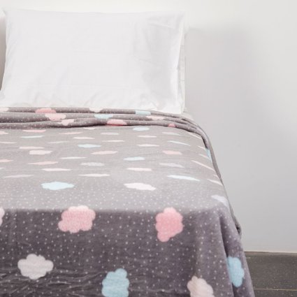 Cobertor de Microfibra Queen com Toque de Seda Vintage Nuvem