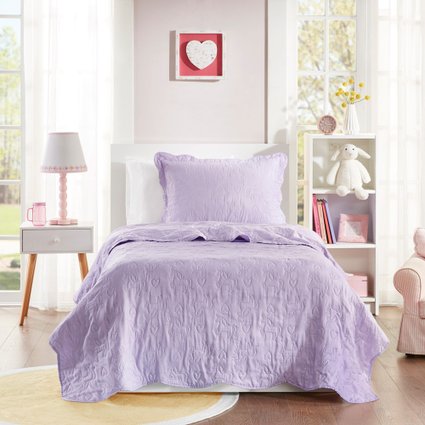 Kit Colcha StudioMix Solteiro 2 peças Microfibra Lilás