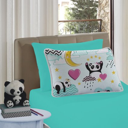 Jogo de Cama Sul Brasil Solteiro 2 peças Malha Vivaldi Kids Love Panda