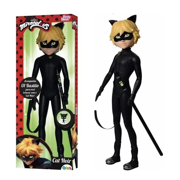 Boneco Miraculous - As Aventuras de Ladybug - Cat Noir - 55 cm - Baby Brink