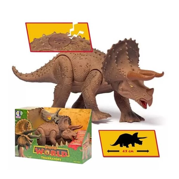 Dinossauro World Triceratops 45cm com Som - Cotiplás