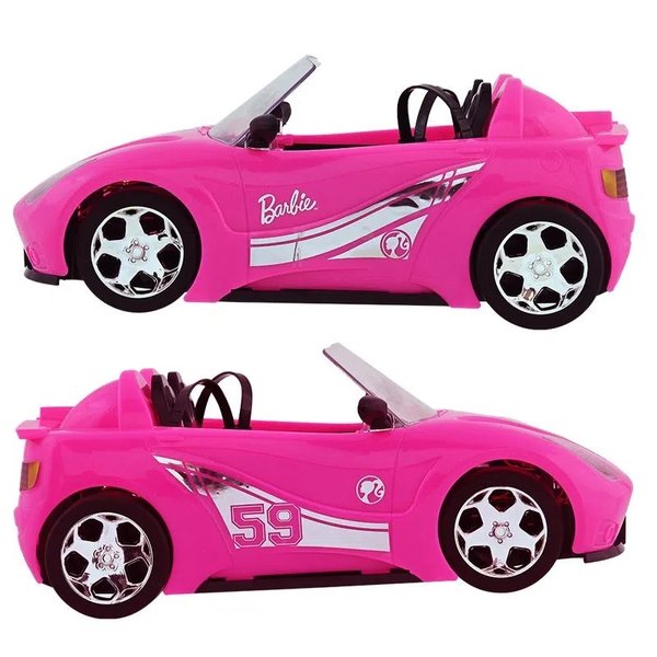 Carro Controle Remoto 3 Funções Barbie Rosa Original Candide