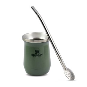 kit cuia stanley verde com bomba de inox