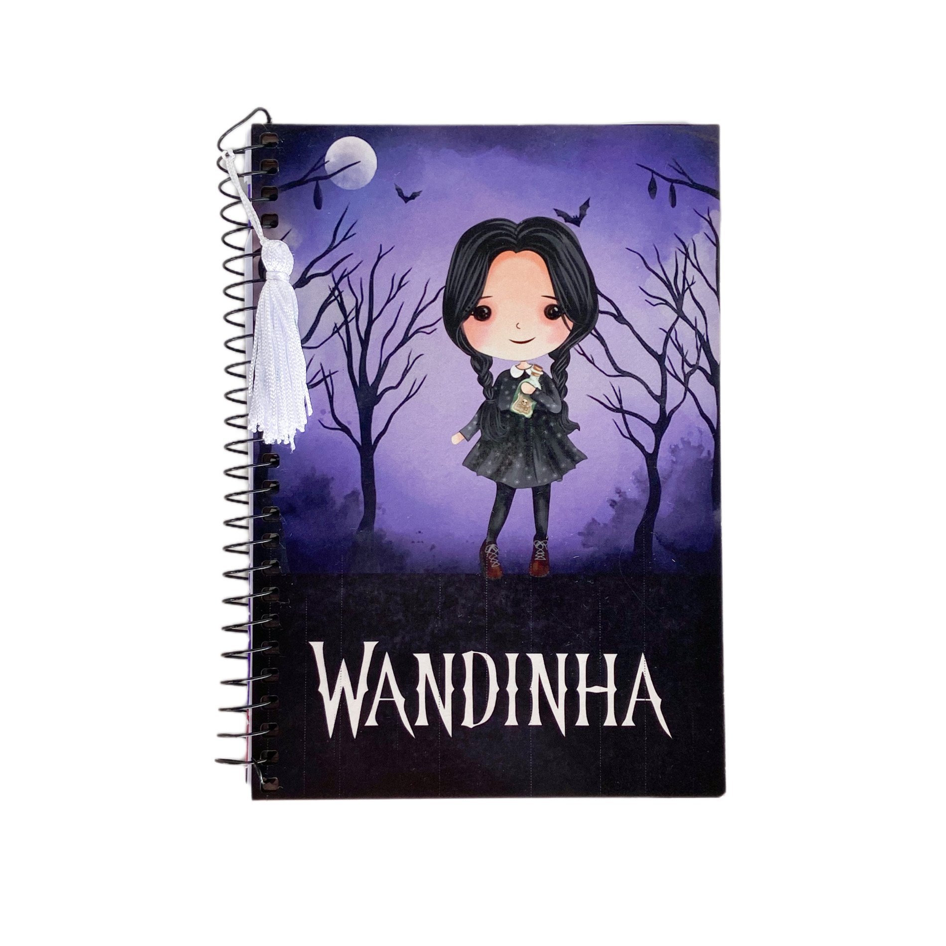 Caderno Capa Em Mdf Personalizado Wandinha Tá Chovendo Doce 0889