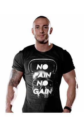 Camiseta Academia Black Skull No Pain No Gain