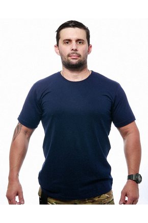 Camiseta Básica Lisa Team Six Azul Tático Militar 100% Algodão
