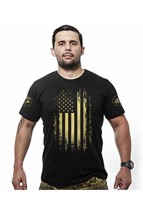 Camiseta EUA Especial Defense Military Gold Line