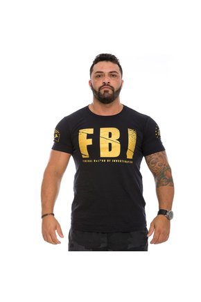Camiseta FBI Federal Bureal Of Investigation Gold Line