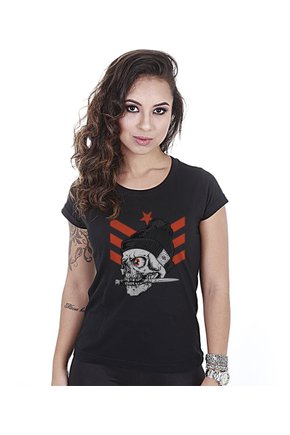 Camiseta Feminina Concept Line Baby Look Knife Skull Squad
