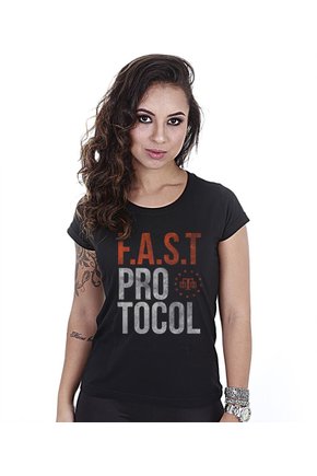 Camiseta Militar Baby Look Feminina Fast Protocol Team Six