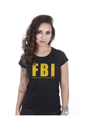 Camiseta Militar Baby Look Feminina FBI Federal Bureal Of Investigation