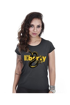 Camiseta Militar Baby Look Feminina GUFZ6 Liberty Or Death