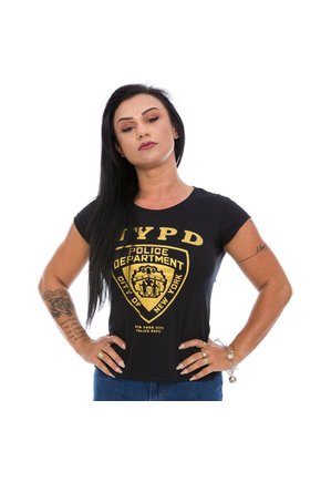 Camiseta Militar Baby Look Feminina NYPD Gold Line