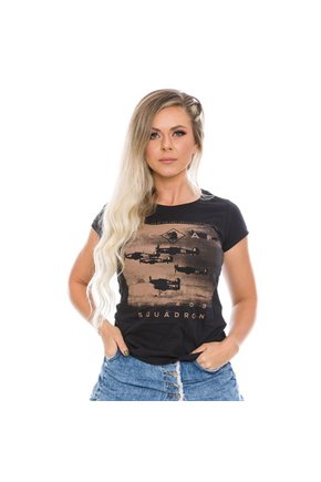 Camiseta Militar Baby Look Feminina RCAF